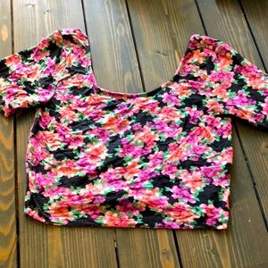 Bethany Mota Floral Crop Top Size Medium